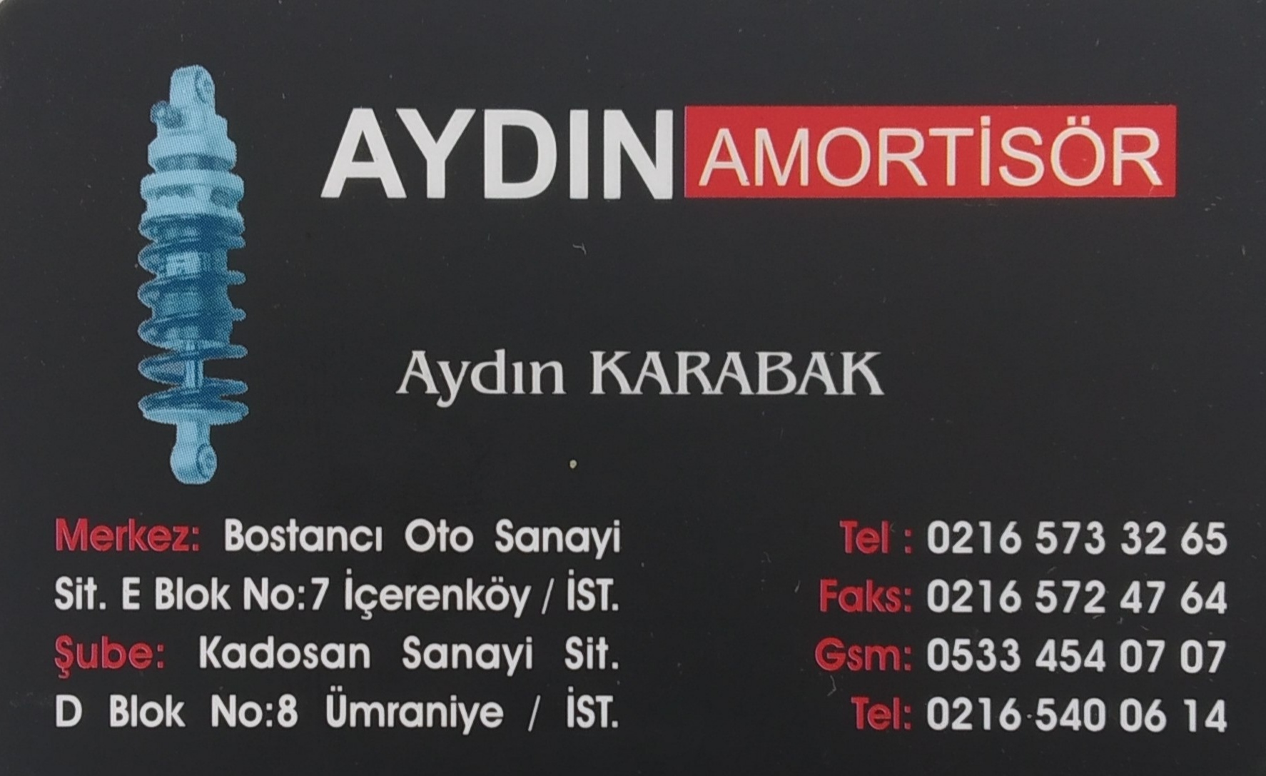 Aydın Amortisör Bostancı